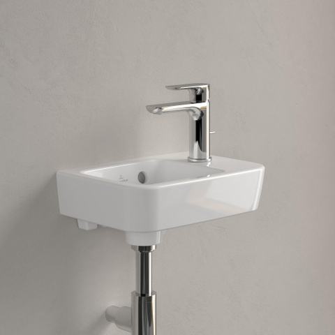 Villeroy & Boch O.novo fontein - 1 kraangat rechts - met overloop - 36x25cm - White Alpine (glans wit) SW445846