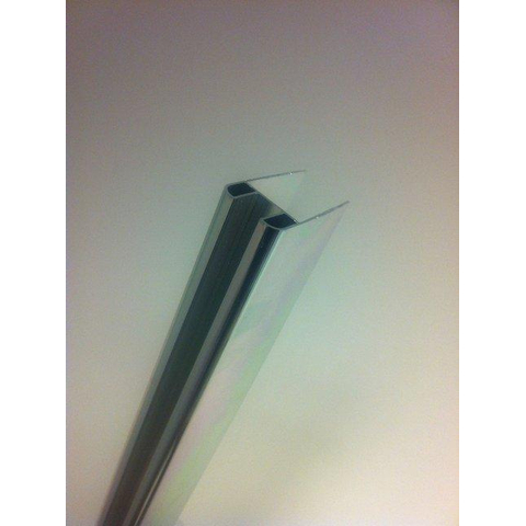 Wiesbaden Profilé en verre chromé pour profilé mural épaisseur de verre - 1 cm longueur 200 cm SW95443
