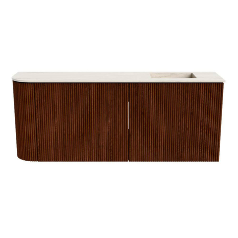 Mondiaz JOYA-DLUX 101.6cm toiletmeubel - ronding links kleur Ruby - Wastafel FAYE positie Rechts 1 kraangat kleur Meli. SW1425386