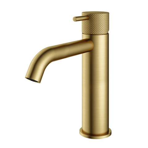 Hotbath Cobber X Middelhoge wastafelmengkraan - zonder waste - PVD - geborsteld messing (goud) SW440740