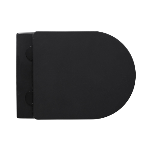 Aloni Pro hangtoilet – compact – spoelrandloos – diepte 49 cm – met softclose zitting – mat zwart SW1446224