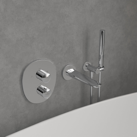 Villeroy & Boch Antao Inbouwthermostaat - met tweeweg stopkraan - hoogglans chroom SW974277