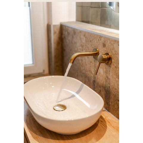 Fortifura Calvi Wastafelkraan - inbouw - met inbouwdeel - PVD - geborsteld messing (goud) SW720228
