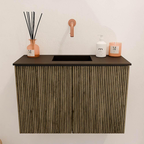 Mondiaz JOYA 60cm meuble de toilette - couleur Dusk - Vasque FAYE position Milieu Sans trou de robinet couleur Urban. SW1421630