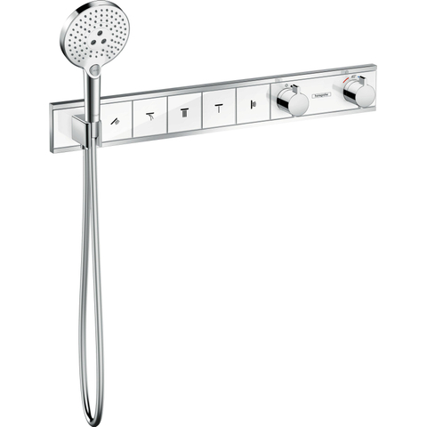 Hansgrohe Rainselect Afbouwdeel - voor inbouw douchekraan - thermostatisch - voor 5 functies - 66.9x90cm zwart/chroom - thermostaat - zwart SW157095