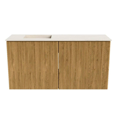Mondiaz JOYA-DLUX 80cm meuble de salle de bains - couleur Oak - Vasque FAYE position Gauche 1 trou de robinet couleur Meli. SW1423974