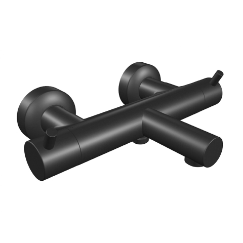 Xenz Duero Robinet de baignoire 27.1cm thermostatique avec inverseur noir mat SW105556
