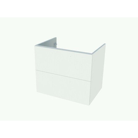 Nemo Go Ensemble de meuble - 60x65x45.5cm - 2 tiroirs - avec poignée - 1 vasque Blanc mat - 1 trous de robinet - avec miroir - MDF standard white SW911670