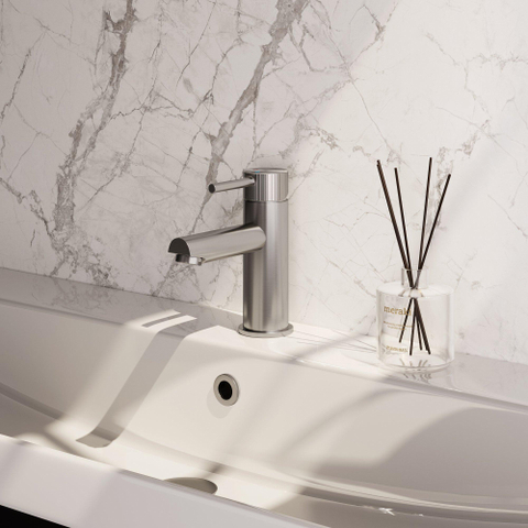 BRAUER Stripe Mitigeur lavabo à faible hauteur - modèle A - couleur inox brossé PVD SW1435022