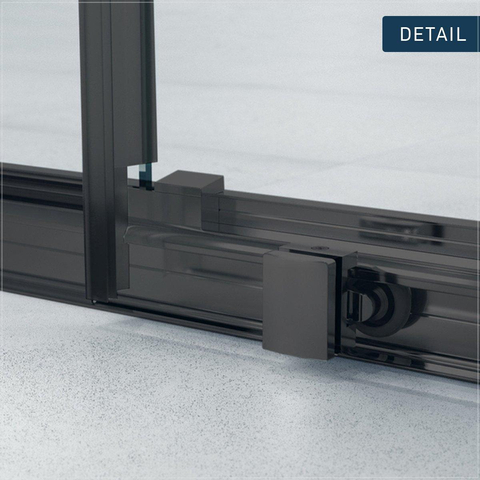 FugaFlow ID06 Quick Fit porte de douche coulissante - 120x190cm - 6mm verre de sécurité - profilé aluminium - anti calcaire - Noir mat SW999906