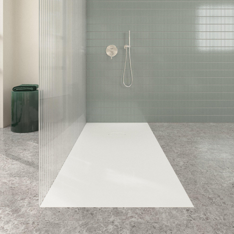 Villeroy & Boch Ecora douchebak - 170x80x4.5cm - afvoer korte zijde - white alpine (wit) SW1558880