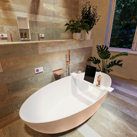 MONDIAZ ROCK Baignoire îlot - 170x70cm - couleur Plata / Talc SW1015106