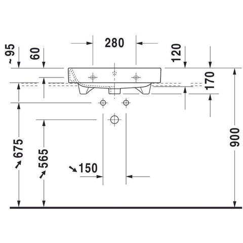 Duravit Happy D.2 Meubelwastafel - 60x50.5cm - met 1 kraangat - met overloop - wit SW223290