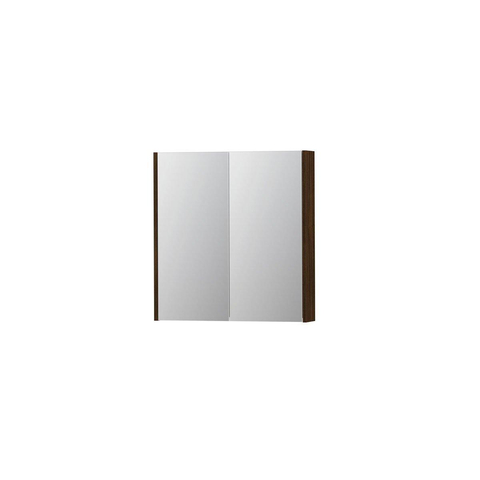 INK SPK2 Spiegelkast - 70x14x74cm - 2 deuren - dubbelzijdige Spiegel - schakelaar en stopcontact - MFC Koper eiken SW353357