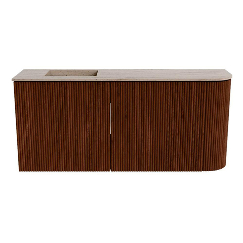 Mondiaz JOYA-DLUX 91.6cm toiletmeubel - ronding rechts kleur Ruby - Wastafel FAYE positie Links Zonder kraangat kleur Saba. SW1425618