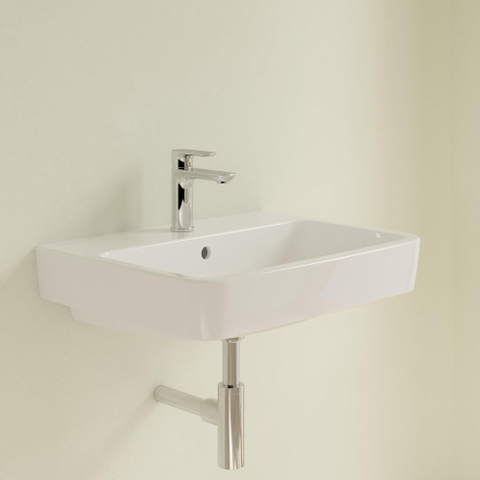 Villeroy & Boch O.novo wastafel onderzijde - geslepen - 60x46cm m.1 kraangat CeramicPlus - White Alpine (glans wit) SW448442