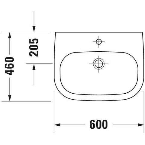 Duravit D-Code Med wastafel 60x46cm zonder kraangat zonder overloop wit OUTLETSTORE STORE40763