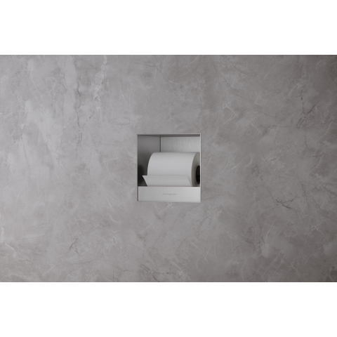 Hansgrohe XtraStoris Original Toiletrolhouder - 15x15x14cm - brushed stainless steel SW1590295