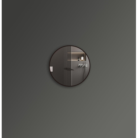 Saniclass Retro Line 2.0 Miroir rond 60x60cm cadre noir mat SW643423