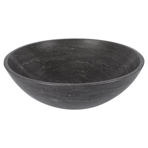Differnz Limestone vasque à poser - 40x40x15cm - ronde - pierre naturelle - brillant anthracite SW788033