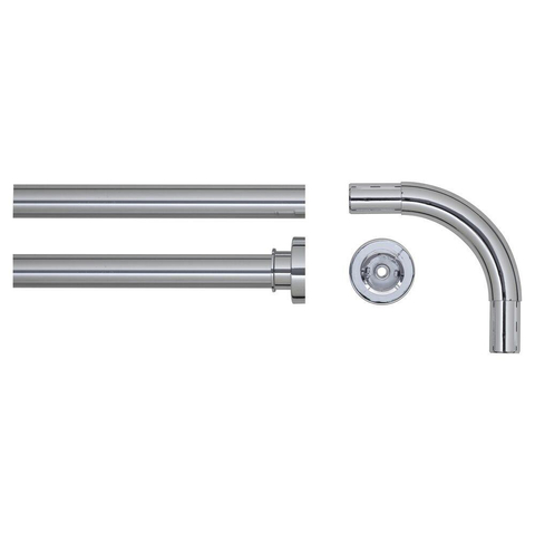 Sealskin Seallux Barre de rideau de douche Set d'angle 90x90cm Ø 28 mm Aluminium Chrome CO276666218