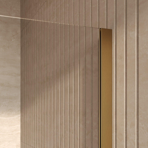 BRAUER Stellar Cabine de douche - 120x80x200cm - porte battante - revêtement verre - réversible - verre clair - PVD or brossé SW1418011