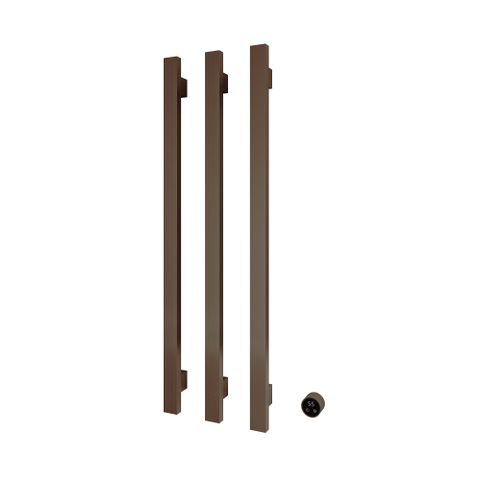 Hotbath &MORE Handdoekradiator - 57x115cm - vierkant - 3 stangen - verticaal - met schakelaar - tuscan bronze (brons) SW1245846