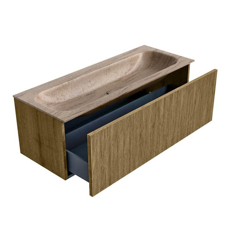 MONDIAZ KURVE-DLUX 120cm badmeubel kleur Dusk met 1 lade en 0 deuren. Wastafel BIG LARGE Midden 1 kraangat Saba. SW1433366