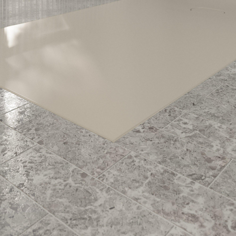 Villeroy & Boch Ecora douchebak - 170x90x4.5cm - afvoer korte zijde - almond (beige) SW1558956