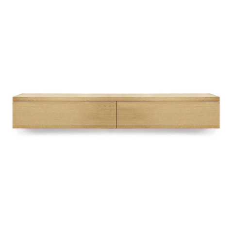 Looox Wood collection Base Block 200x30x40cm 2 tiroirs chêne old grey SW405442