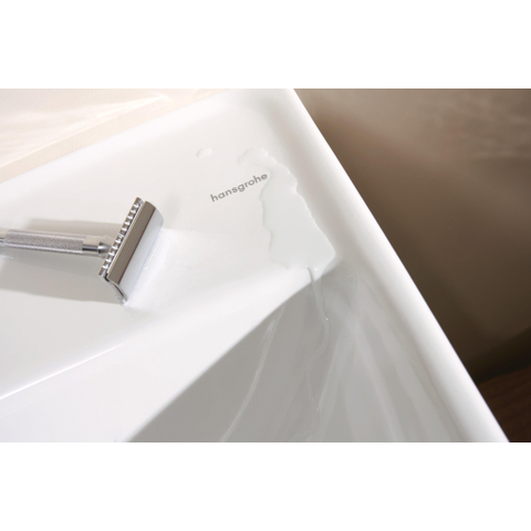 Hansgrohe Xanuia Q Wastafel/Fontein - 65x48cm - opbouw - 1 kraangat - met overloop - geslepen - glans wit SW1165090