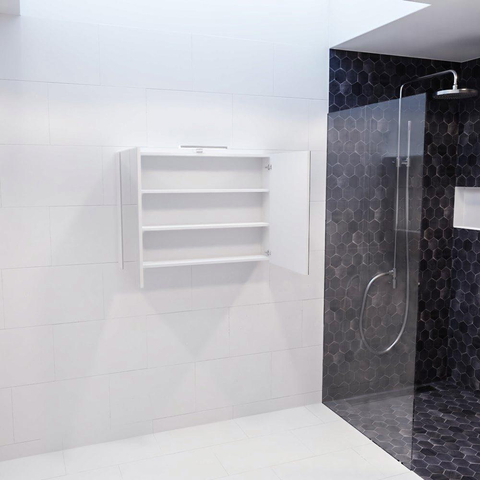 Mondiaz CUBB spiegelkast – 100x70x18 cm – 2 deuren – Talc (wit) SW410110