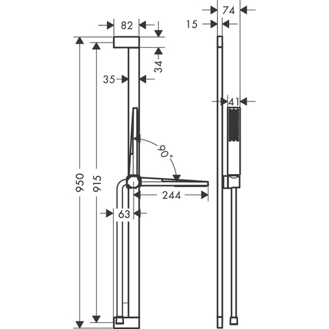 Hansgrohe Pulsify e Doucheset - 100 - 1jet - ecosmart+ - met glijstang 90 cm - hoogglans chroom SW918220