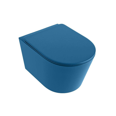Mondiaz LAVIE hangtoilet – spoelrandloos – 36 x 53 cm – met softclose zitting – Jeans (blauw) SW1208637