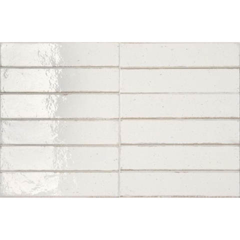 ÉCHANTILLON Ceralto Pavero Core Carrelage mural - 6X27cm - 7.7mm - Rectangle - Warm White Brillant SW1220917