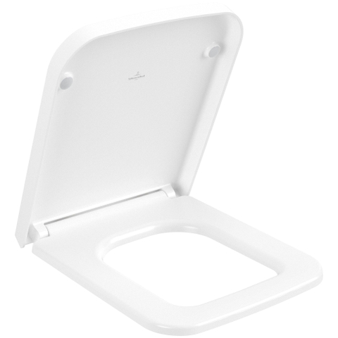 Villeroy & Boch venticello closetzitting - met deksel - met softclose en quick release RVS/stone - quickrelease - Stone White (mat wit) SW209654