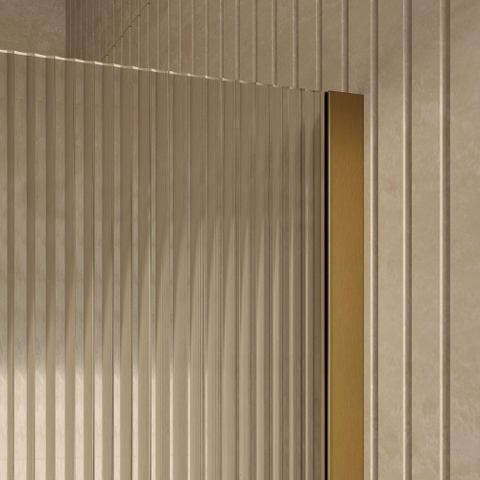 BRAUER Oblivion Paroi de douche à l'italienne - 100x200cm - verre clair nervuré - revêtement de verre - PVD - or brossé SW1476069