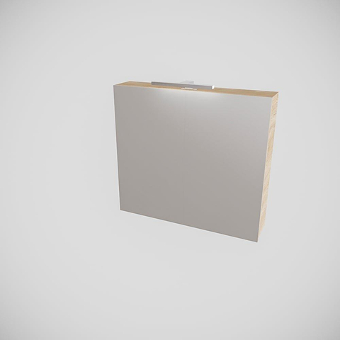 Mondiaz CUBB spiegelkast – 80x70x18 cm – 2 deuren – Washed Oak (eiken) SW410106