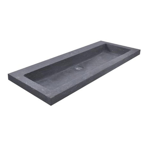 Wiesbaden Raw Wastafel enkel - met 1 kraangat - 100x46x5cm hardsteen gezoet SW106385