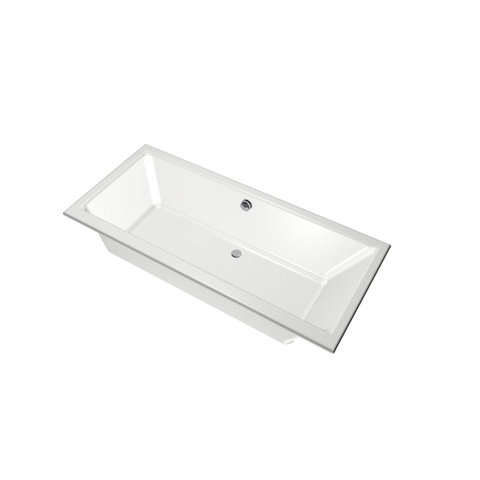 Xens Kristal baignoire à encastrer rectangulaire sans vidange avec trou de trop-plein 280 litres 180x80x48/55cm acrylique blanc SW378483