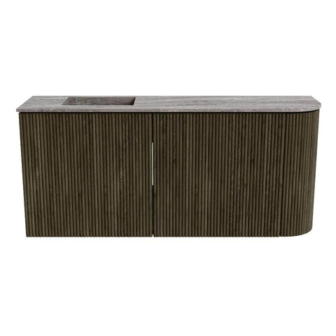Mondiaz JOYA-DLUX 91.6cm toiletmeubel - ronding rechts kleur Shadow - Wastafel FAYE positie Links Zonder kraangat kleur Oza. SW1425073