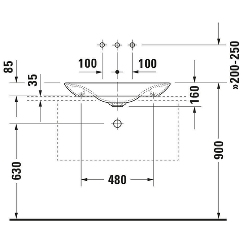 Duravit PuraVida Opbouwwastafel - met bevestiging en afvoer - inclusief keramische afdekkap - 70x42cm - glans wit 0293121