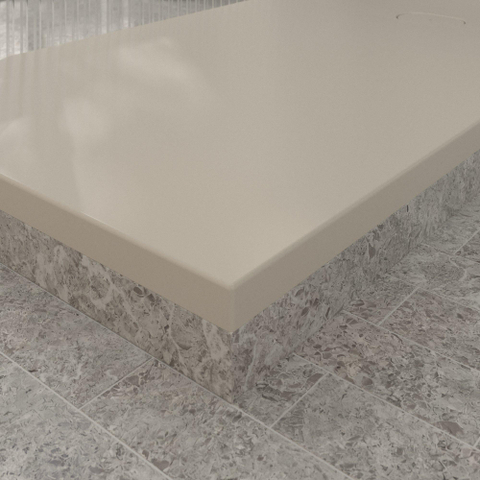 Villeroy & Boch Ecora douchebak - 180x90x4.5cm - afvoer korte zijde - almond (beige) SW1558908