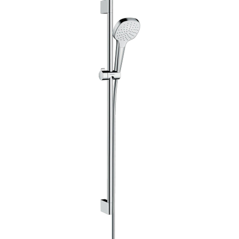 Hansgrohe Croma select e Glijstangset - met Croma - select E - 1jet - handdouche - ecosmart - 90cm - met isiflex B - doucheslang - 160cm wit/chroom - wit chroom 0605318