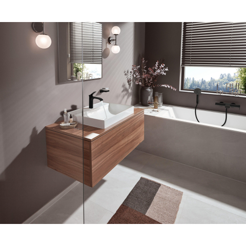 Hansgrohe Vivenis ééngreeps wastafelmengkraan 110 met pop-up trekwaste zwart mat SW642490