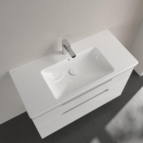 Villeroy & Boch Subway 2.0 meubelwastafel - 100x47cm - 1 kraangat - met overloop - White Alpine (glans wit) 1024058