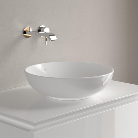 Villeroy & Boch Loop & Friends opzetwastafel - 42cm rond - zonder overloop - White Alpine (glans wit) SW644075