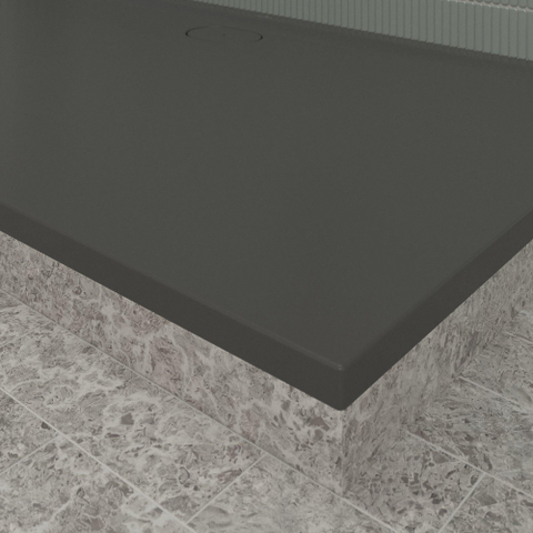 Villeroy & Boch Ecora douchebak - 180x100x3.5cm - afvoer lange zijde - anthracite (antraciet) SW1558904