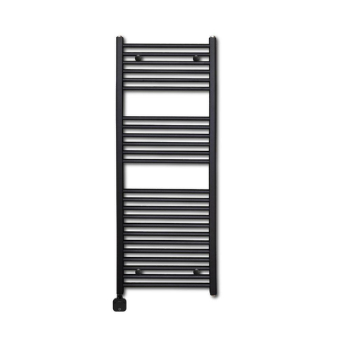 Sanicare Lumara Elektrische Radiator - 120x50cm - 750W - zwarte thermostaat - linksonder - wifi - aluminium - mat zwart SW1581495