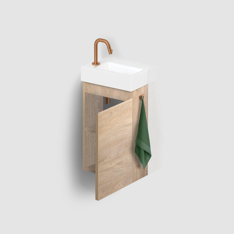 Clou InBe Meuble sous-lavabo pour lavabo - 36x55x18cm - droit - chêne grec SW812085